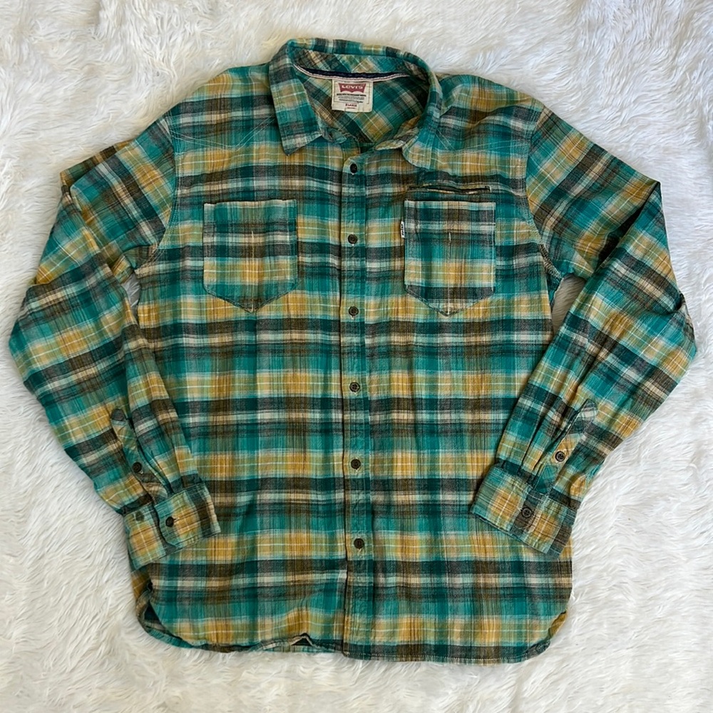 Levis Shirt Plaid Long‎ Sleeve Button Up Outdoor Cowgirl